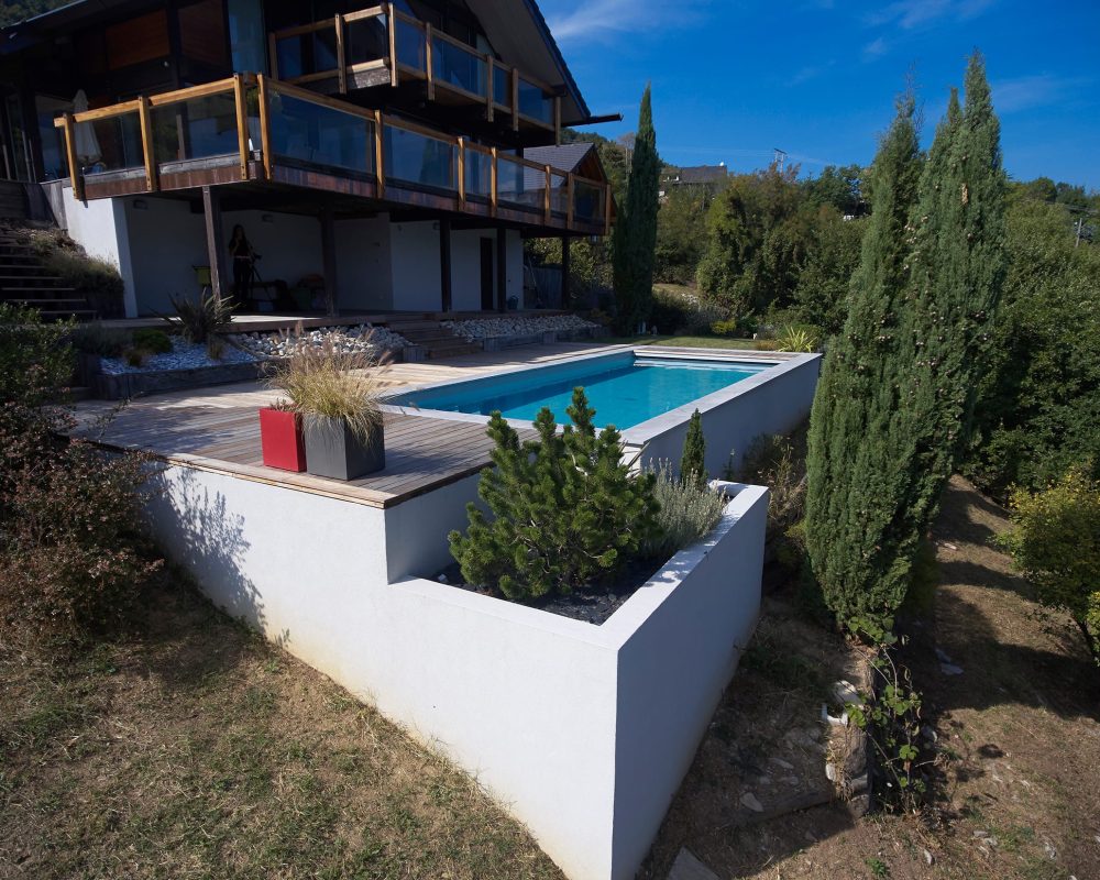 Piscine rectangulaire hors sol de 8.50 x 3.50 m